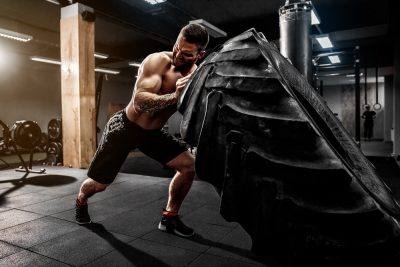 resistance training with tire