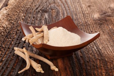 bowl of ashwagandha powder