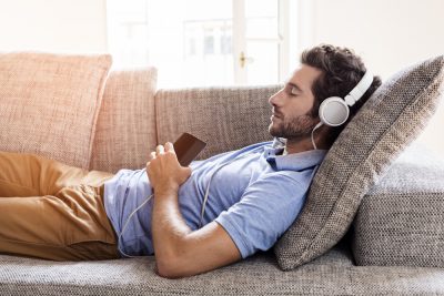 relaxing on the couch