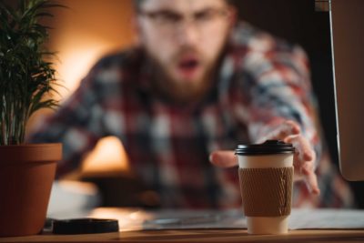 grabbing coffee