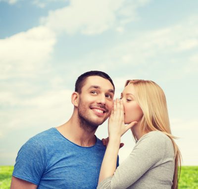 happy couple communicating